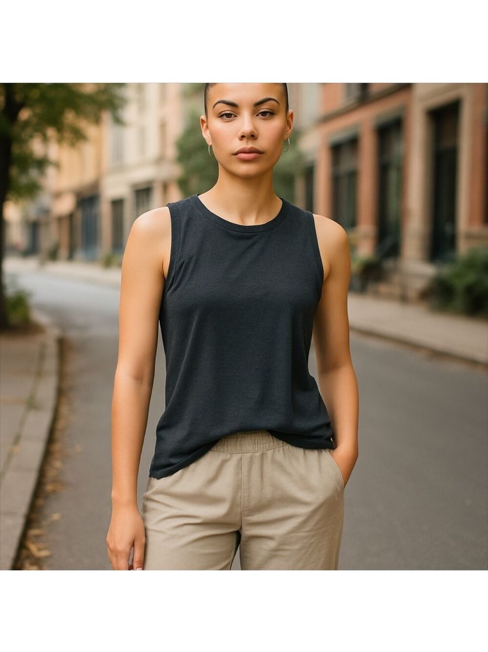 MEMBER'S MARK WOMEN'S CHARCOAL GRAY SOFT RIB CROPPED TANK - STYLE & PERFORMANCE!